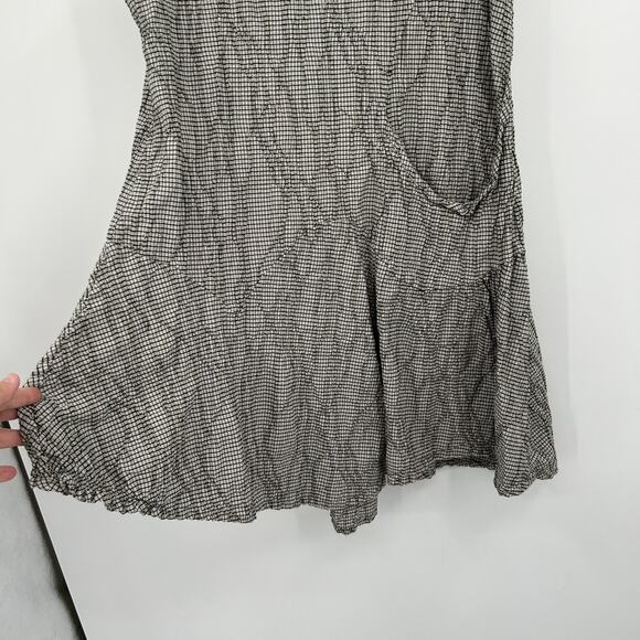 Cut Loose Textured Windowpane Ruffle Hem Tunic Dress With Pocket Size Medium M - Picture 2 of 6